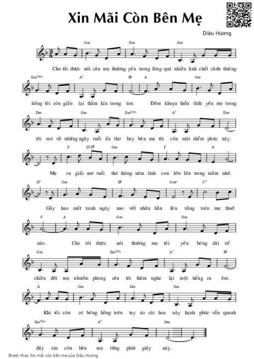 Sheet PDF of Xin mãi còn bên mẹ