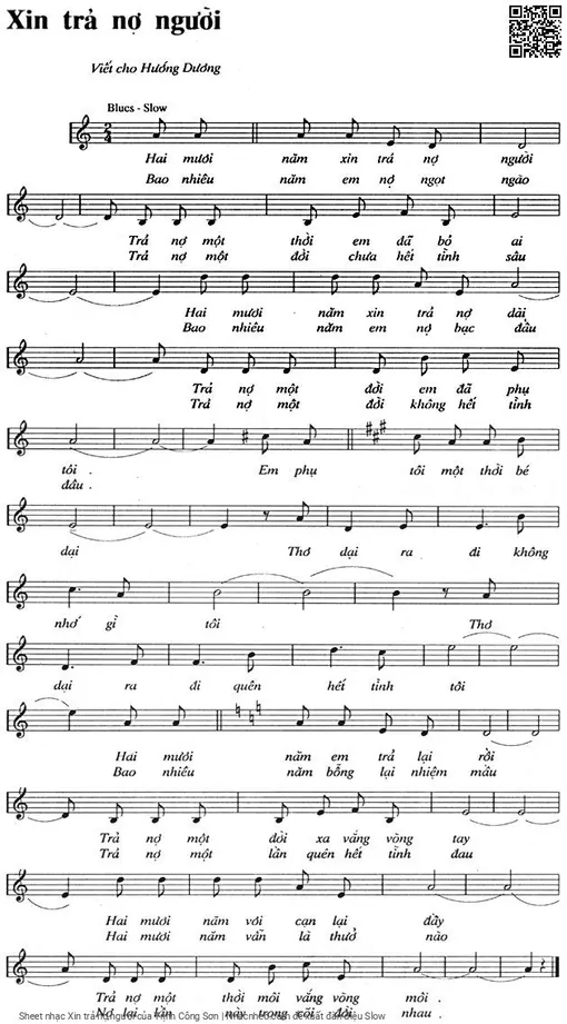 Sheet PDF of Xin trả nợ người