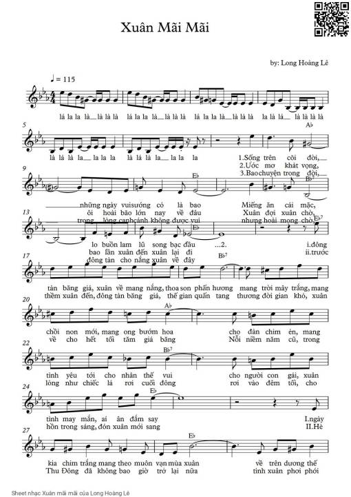 Sheet PDF of Xuân mãi mãi