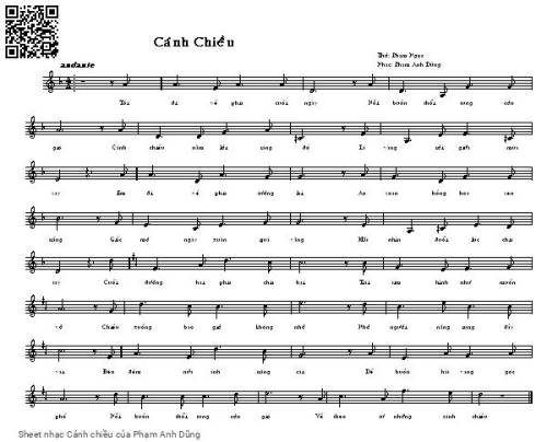 Sheet PDF of Cánh chiều - Phạm Anh Dũng