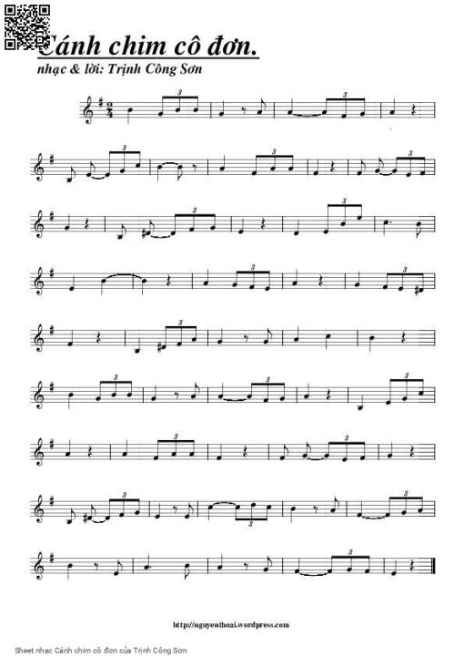 Sheet PDF of Cánh chim cô đơn