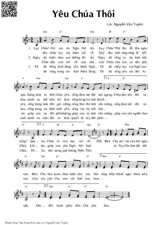 Sheet PDF of Yêu Chúa thôi