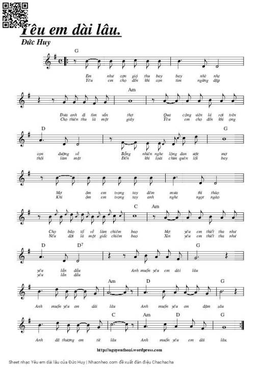 Sheet PDF of Yêu em dài lâu