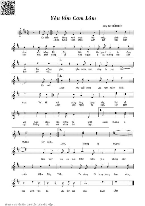 Sheet PDF of Yêu lắm Cam Lâm