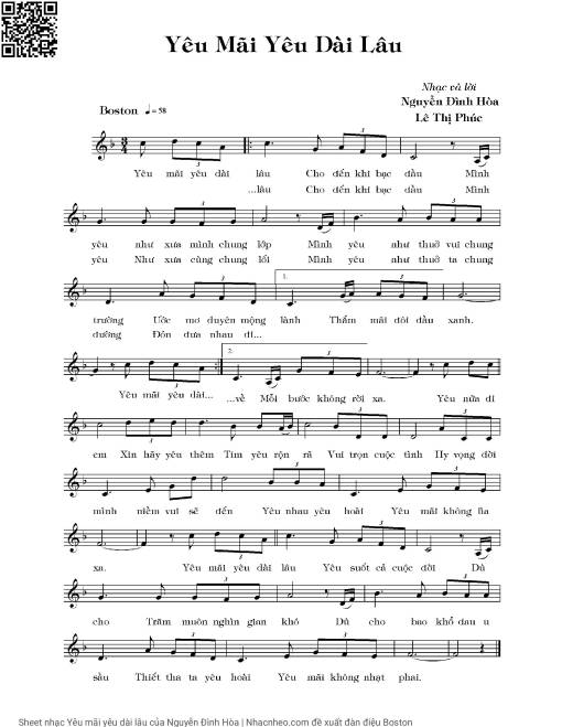 Sheet PDF of Yêu mãi yêu dài lâu