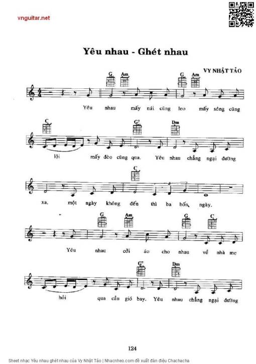 Sheet PDF of Yêu nhau ghét nhau