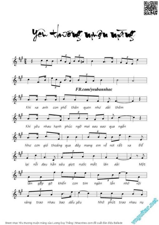 Sheet PDF of Yêu thương muộn màng