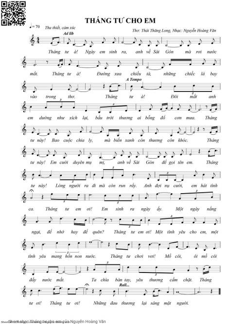 Tháng tư cho em - Nguyễn Hoàng Văn