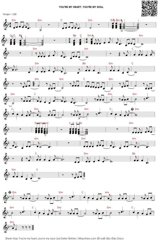 Sheet PDF of You're my heart, you're my soul