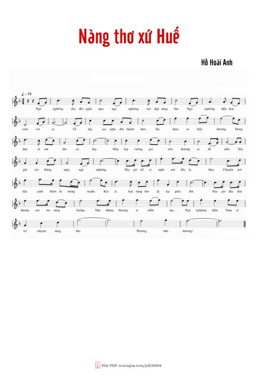 Sheet PDF of Nàng thơ xứ huế