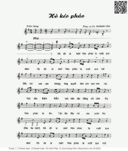 Sheet PDF of Hò Kéo Pháo - Hoàng Vân