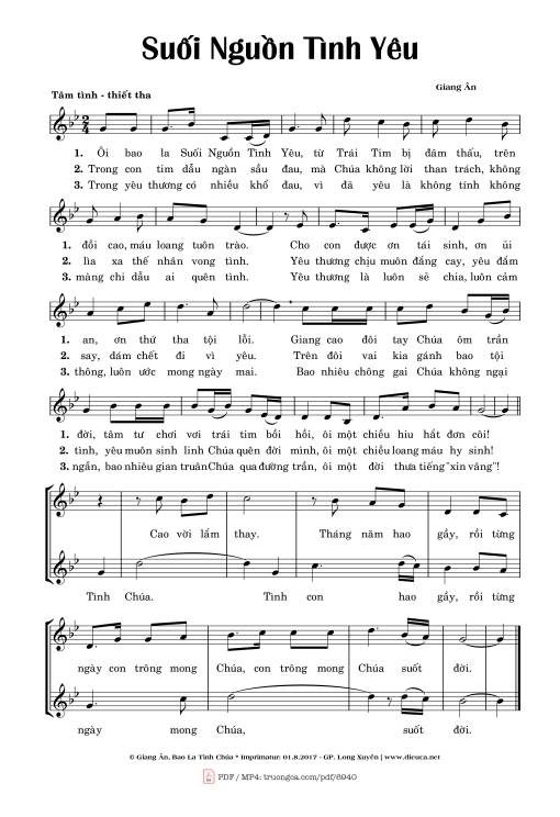 Sheet PDF of Suối Nguồn Tình Yêu
