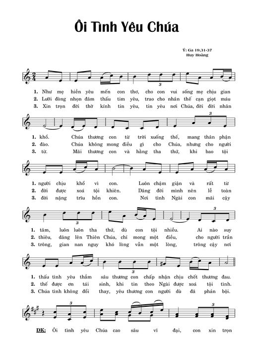 Sheet PDF of Ôi Tình Yêu Chúa