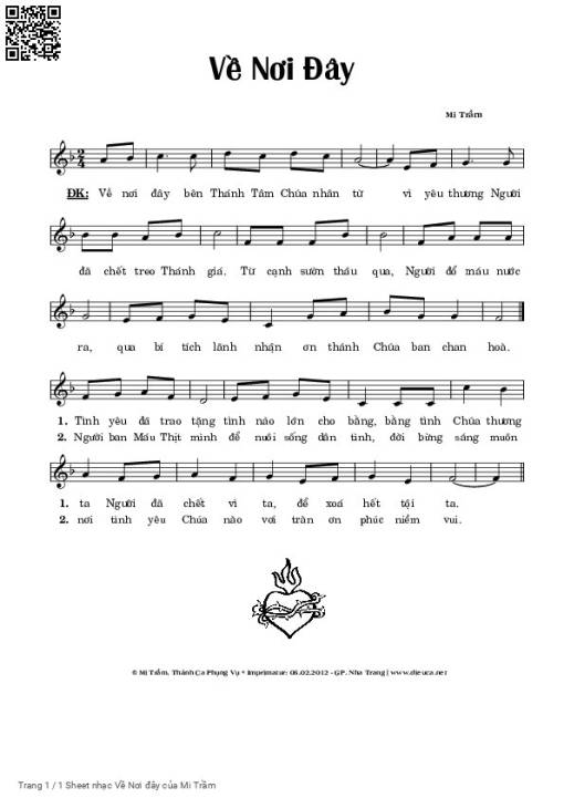Sheet PDF of Về Nơi đây