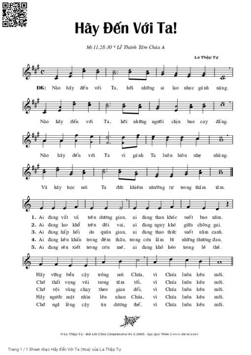 Sheet PDF of Hãy đến Với Ta (ttca)