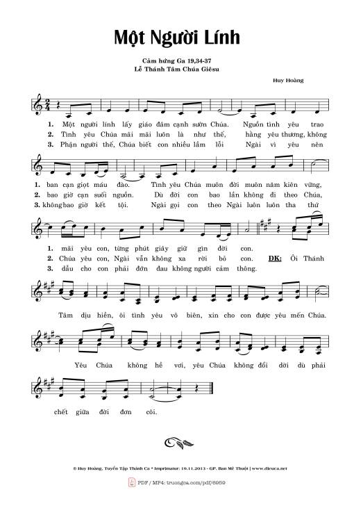 Sheet PDF of Một Người Lính