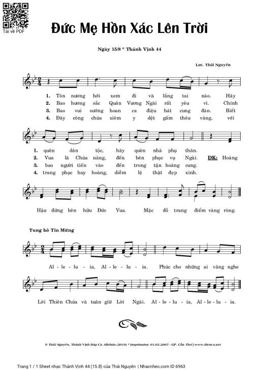 Sheet PDF of Thánh Vịnh 44 (15.8)