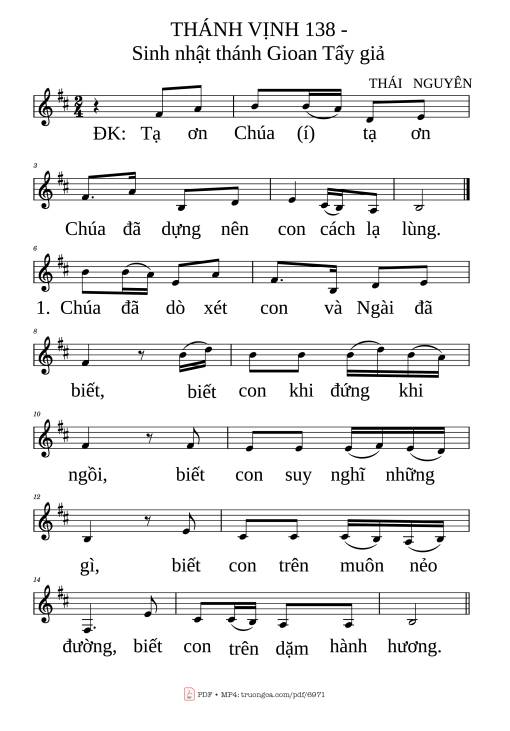 Thánh Vịnh 138 (Thánh Gioan Tẩy Giả)