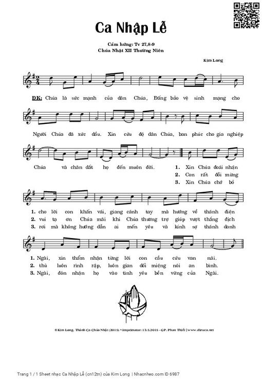 Thánh Vịnh 27, Ca Nhập Lễ Chúa Nhật 12 Thường Niên B