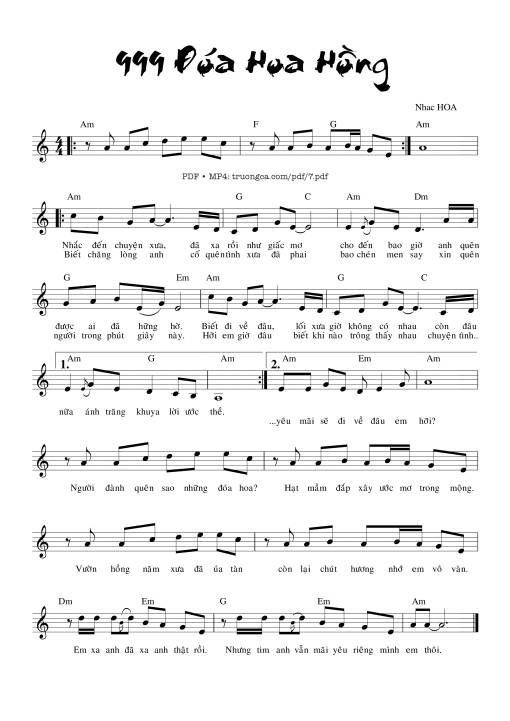 999 đóa hoa hồng (999 Roses of love - Jiǔ bǎi jiǔ shí jiǔ duǒ méi - 九佰九拾九朵玫瑰)