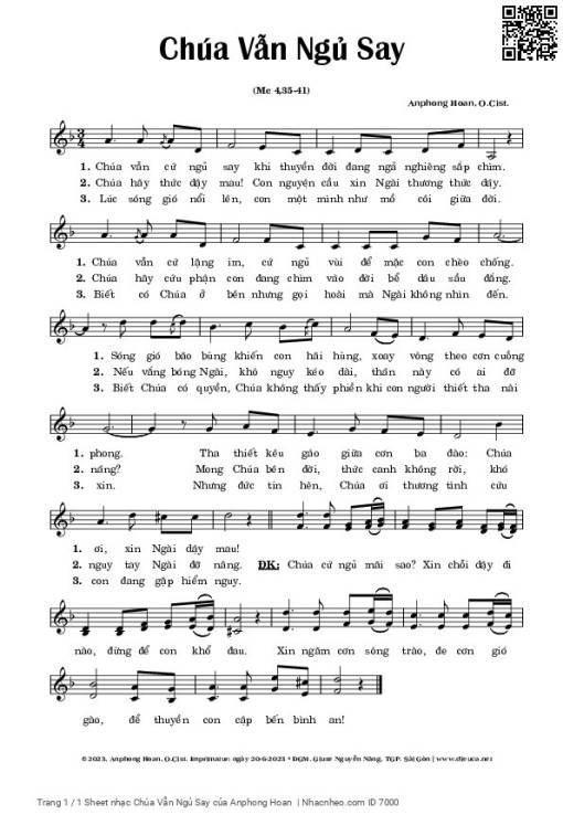 Chúa Vẫn Ngủ Say