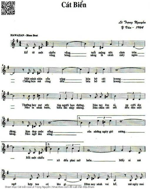 Sheet PDF of Cát biển - Lê Trọng Nguyễn