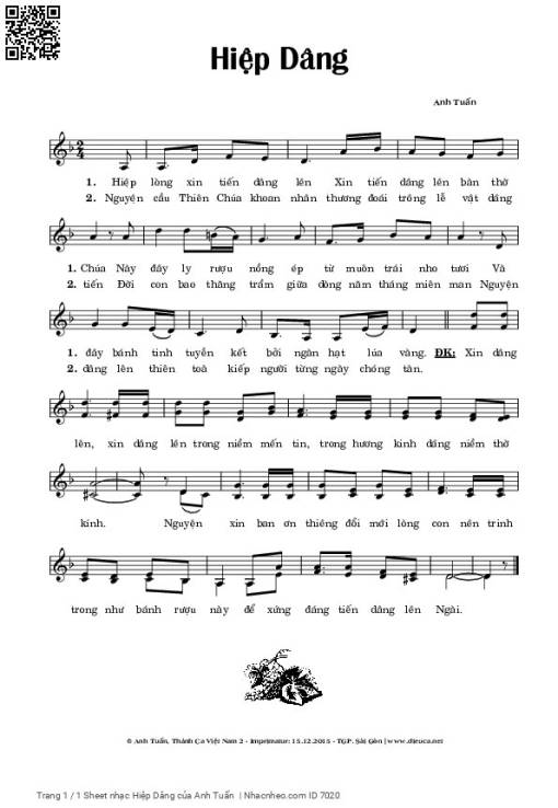 Sheet PDF of Hiệp Dâng - Anh Tuấn