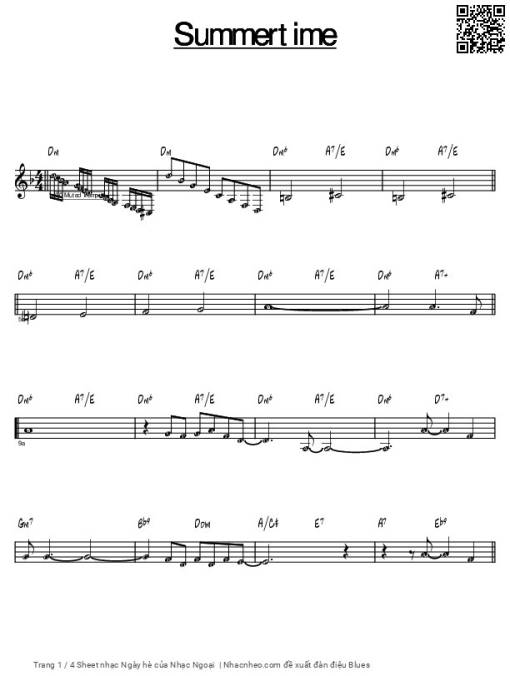 Sheet PDF of Ngày hè - Nhạc Ngoại