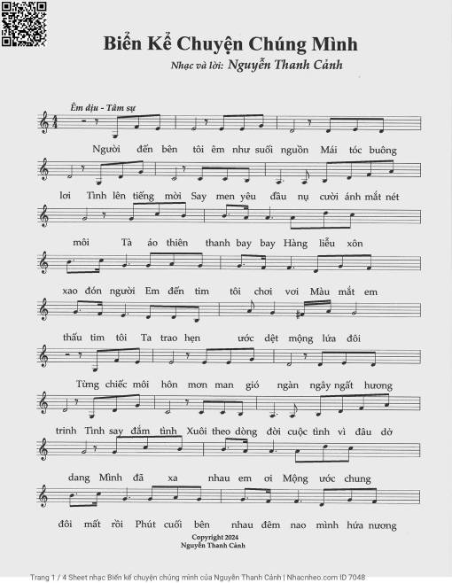 Sheet PDF of Biển kể chuyện chúng mình