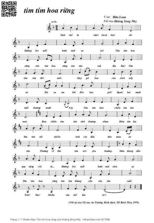 Sheet PDF of Tim tím hoa rừng