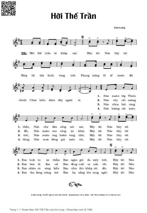 Sheet PDF of Hỡi Thế Trần