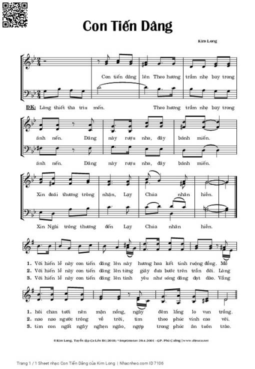 Sheet PDF of Con Tiến Dâng