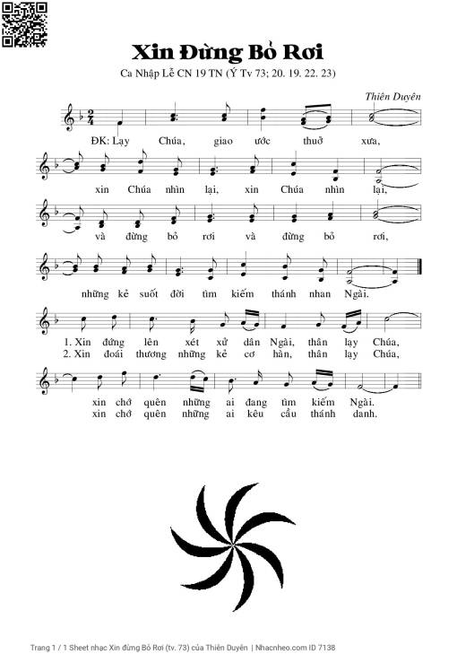 Sheet PDF of Xin đừng Bỏ Rơi (Thánh vịnh 73)