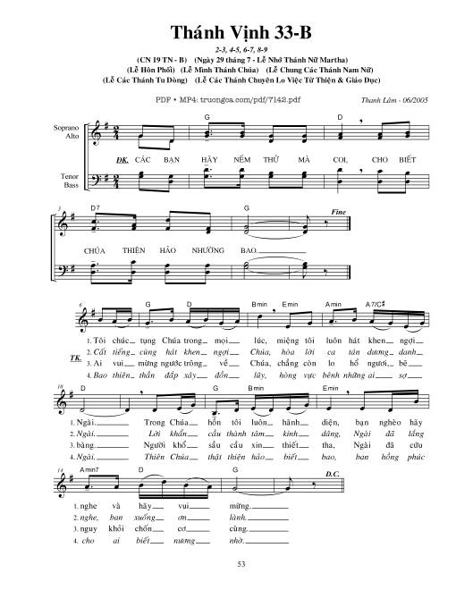 Sheet PDF of Lễ Hôn Phối (Thánh vịnh 33)