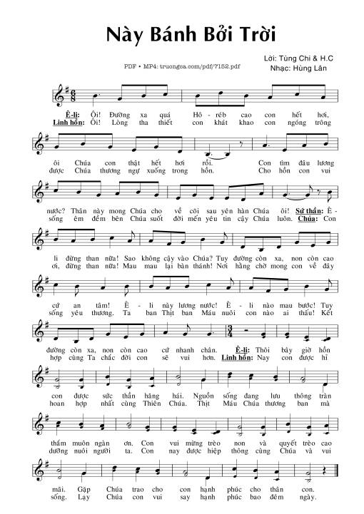 Sheet PDF of Này Bánh Bởi Trời