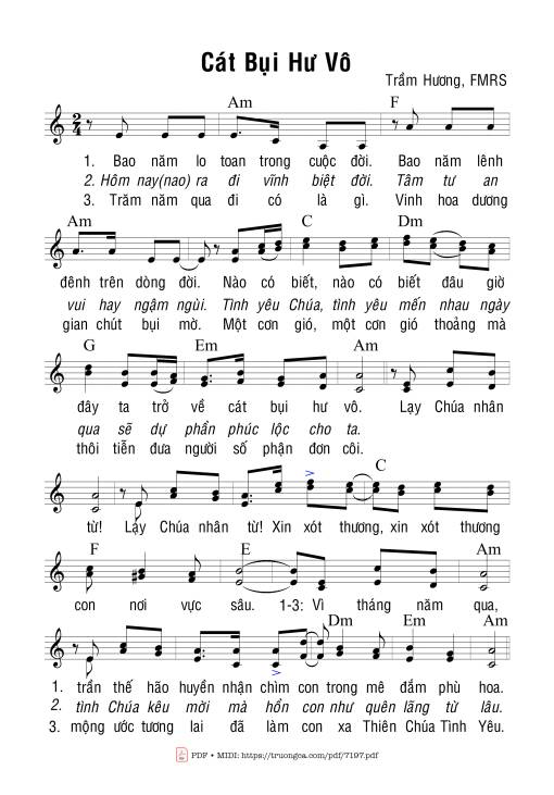 Sheet PDF of Cát Bụi Hư Vô