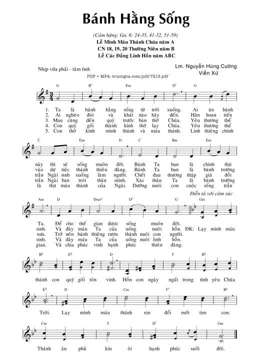 Sheet PDF of Bánh Hằng Sống (ga. 6)