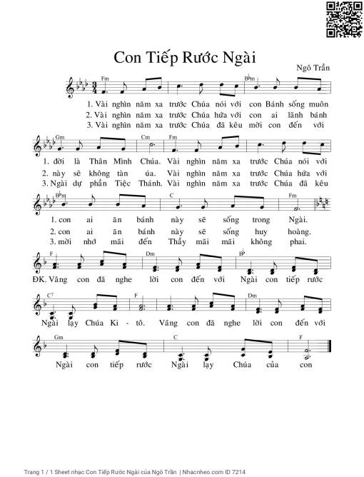Sheet PDF of Con Tiếp Rước Ngài