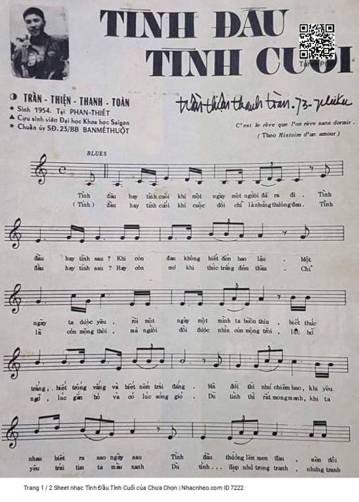 Sheet PDF of Tình Đầu Tình Cuối