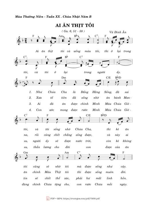 Ai ăn Thịt Tôi (ga. 6,51-58) *