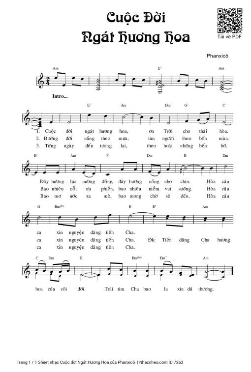 Sheet PDF of Cuộc đời Ngát Hương Hoa