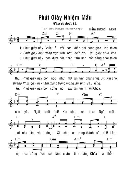 Sheet PDF of Phút Giây Nhiệm Mầu