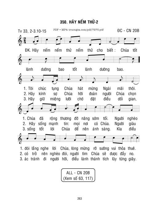 Sheet PDF of Hãy Nếm Thử 2 (Thánh Vịnh 33)