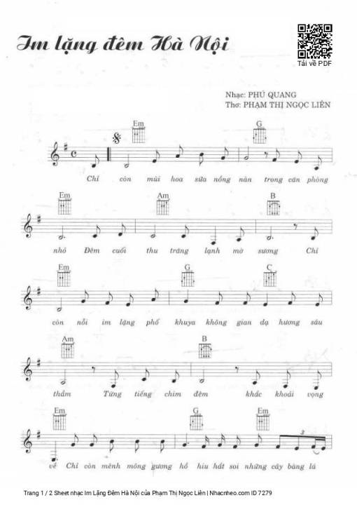Sheet PDF of Im Lặng Đêm Hà Nội