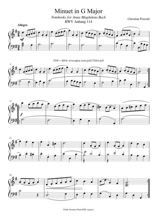 Minuet in G Major Piano