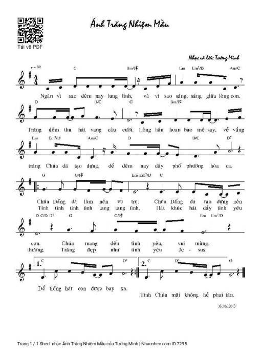 Sheet PDF of Ánh Trăng Nhiệm Mầu