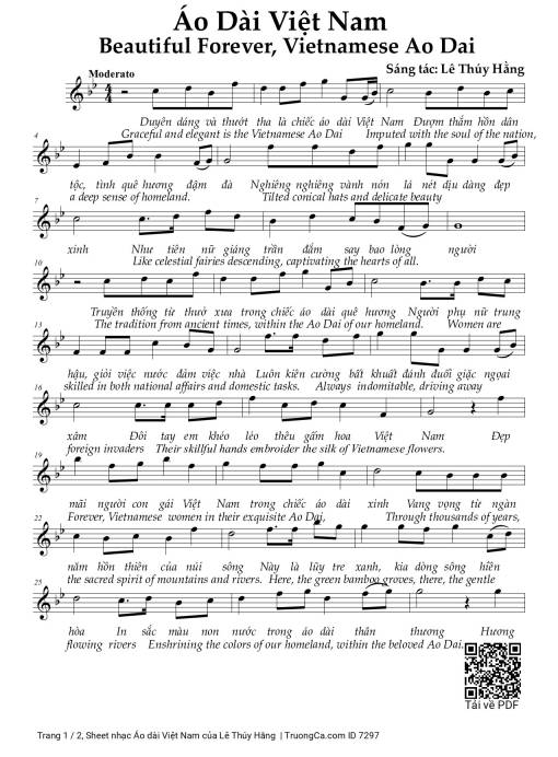 Sheet PDF of Áo dài Việt Nam