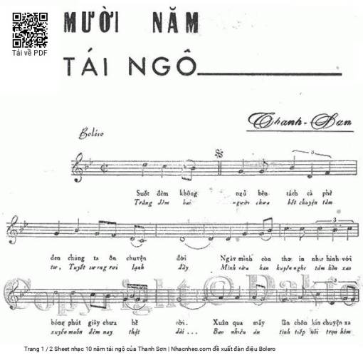 Sheet PDF of 10 năm tái ngộ