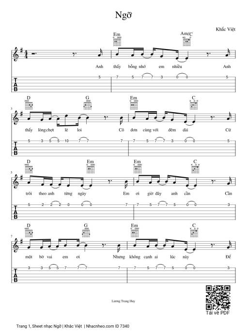 Ngỡ Guitar solo - Khắc Việt