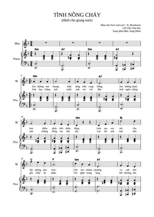 Tình Nồng Cháy (Over And Over, đệm hát giọng nam)